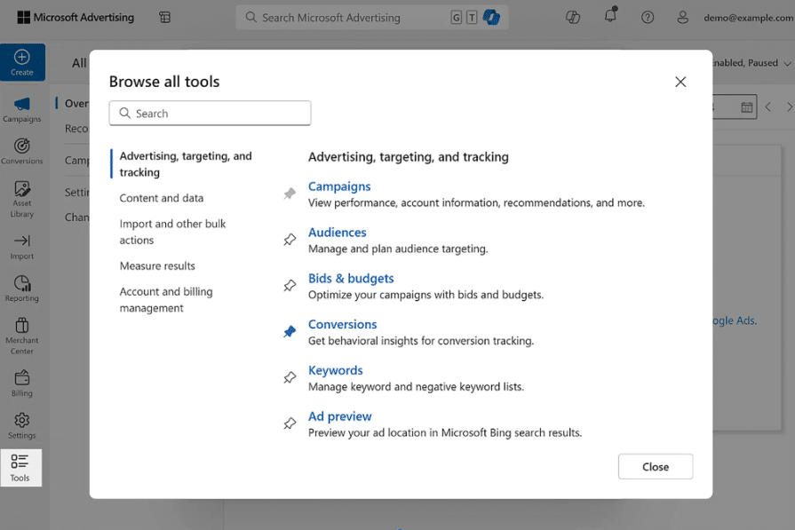 Microsoft Advertising Keyword Planner